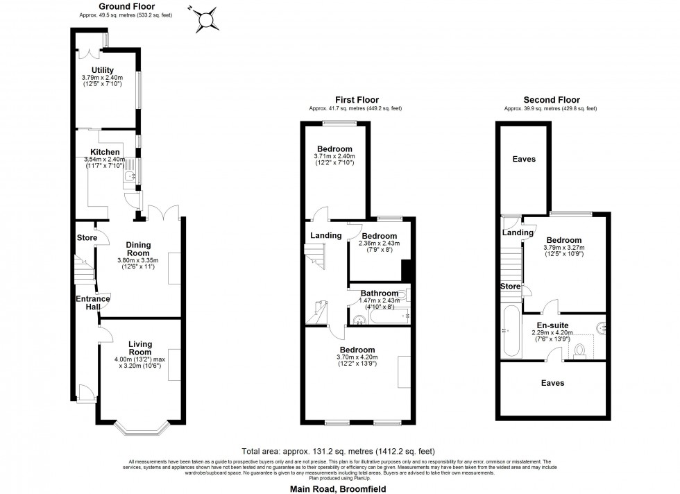 Floorplan for Broomfield, Chelmsford, Essex