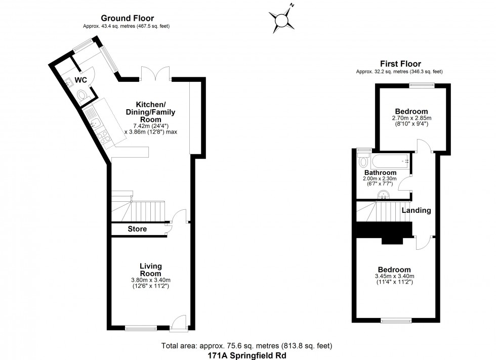 Floorplan for Springfield Road, Chelmsford, Essex