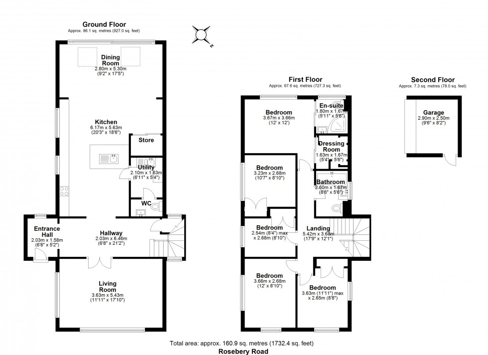 Floorplan for Rosebery Road, Chelmsford, Essex