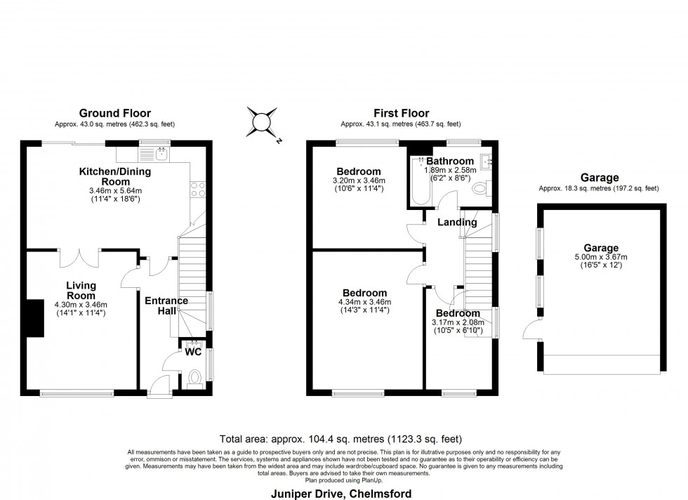 Floorplan for Juniper Drive, Chelmsford, Essex